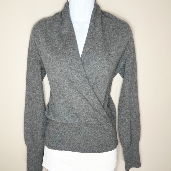 Design History Sweaters - Design History pure cashmere women’s wrap front v-neck sweater size Small